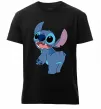 Мужская премиум футболка Stitch Черный фото