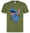 Мужская футболка Stitch Оливковый фото