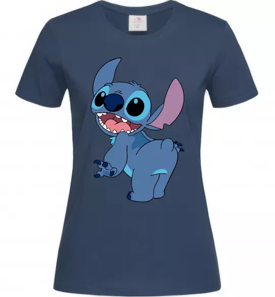 Женская футболка Stitch Темно-синий фото