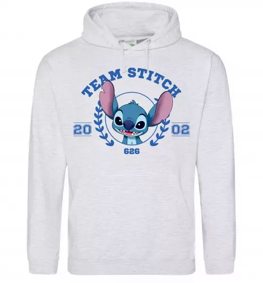 Мужская толстовка (худи) Team stitch Серый меланж фото