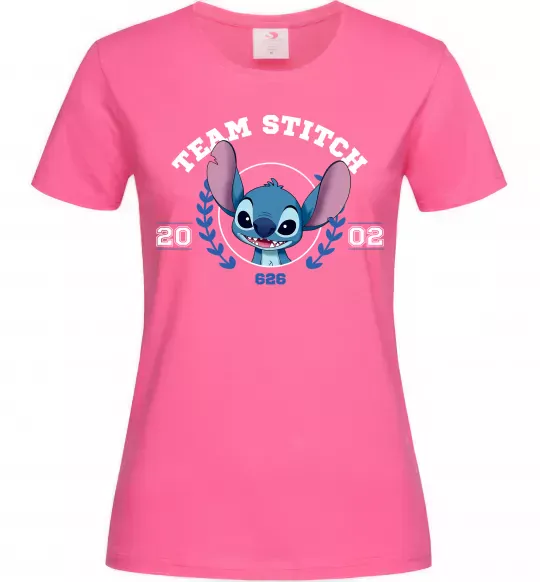 Женская футболка Team stitch Ярко-розовый фото