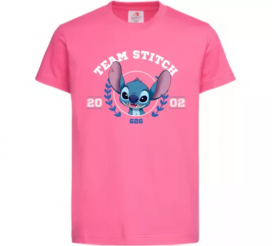 Детская футболка Team stitch Ярко-розовый фото