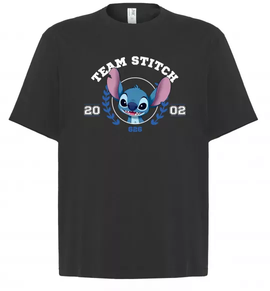 Футболка Оверсайз Team stitch Чорний фото