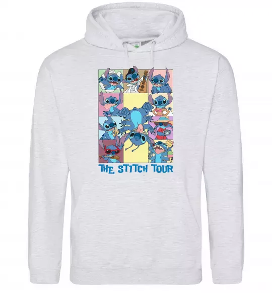Мужская толстовка (худи) The Stitch tour Серый меланж фото