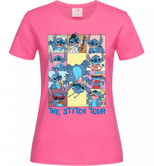 Женская футболка The Stitch tour Ярко-розовый фото