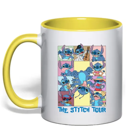 Чашка з кольоровою ручкою The Stitch tour Лимонний фото
