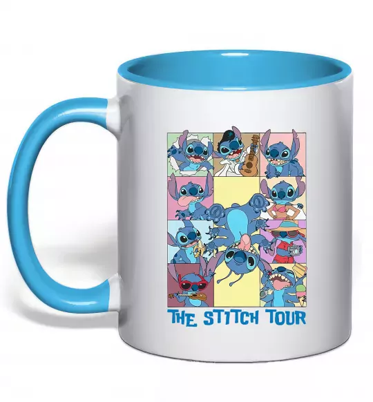 Чашка с цветной ручкой The Stitch tour Голубой фото
