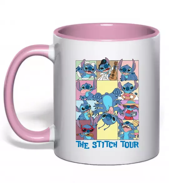 Чашка с цветной ручкой The Stitch tour Нежно розовый фото