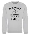 Свитшот Ветеринар найкращий лікар у світі Серый меланж фото
