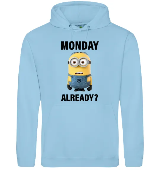 Чоловіча толстовка (худі) Monday already Блакитний фото