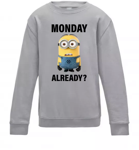 Детский Свитшот Monday already Серый меланж фото