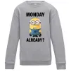 Детский Свитшот Monday already Серый меланж фото
