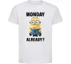 Дитяча футболка Monday already Білий фото