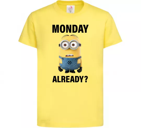 Дитяча футболка Monday already Лимонний фото