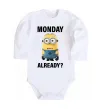 Дитячий бодік Monday already Білий фото