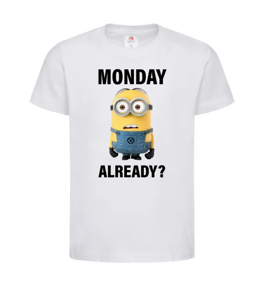 Дитяча футболка Monday already Білий фото