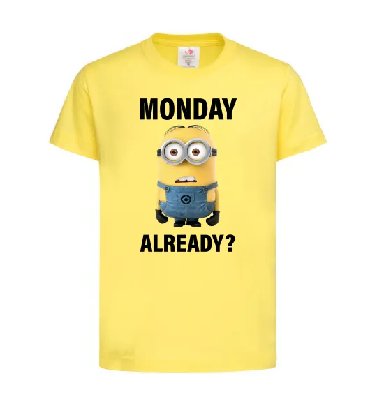 Дитяча футболка Monday already Лимонний фото