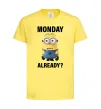 Дитяча футболка Monday already Лимонний фото