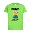 Дитяча футболка Monday already Лаймовий фото