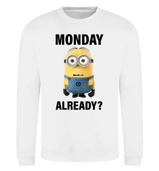 Свитшот Monday already Белый фото