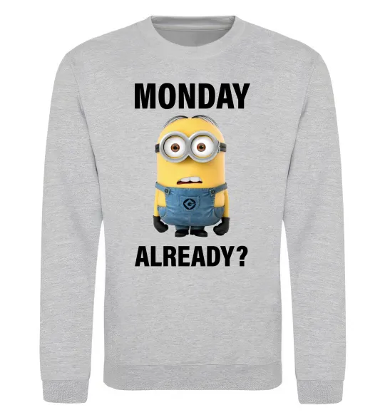 Свитшот Monday already Серый меланж фото