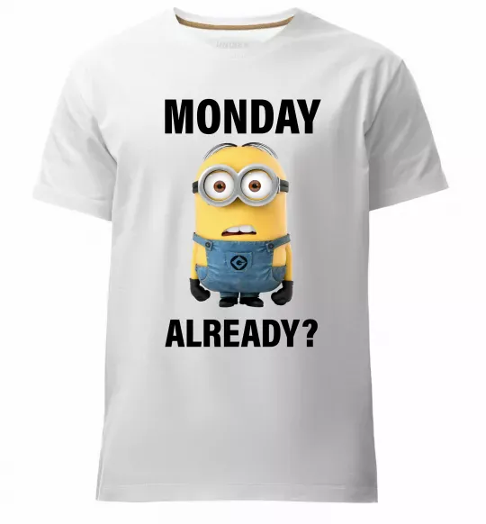 Чоловіча преміум футболка Monday already Білий фото