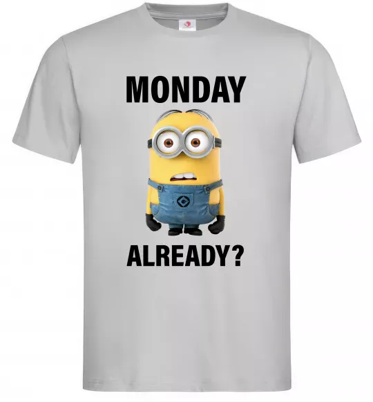 Чоловіча футболка Monday already Сірий фото