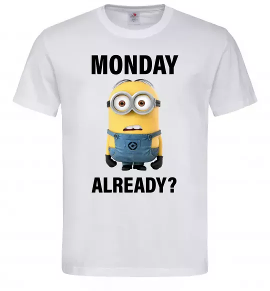 Чоловіча футболка Monday already Білий фото