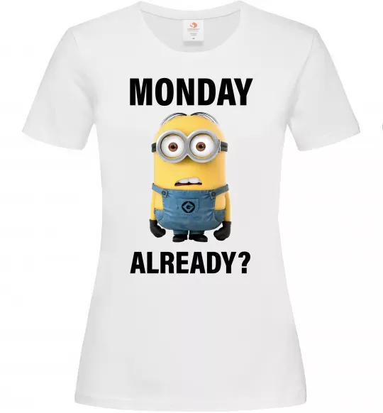 Женская футболка Monday already Белый фото