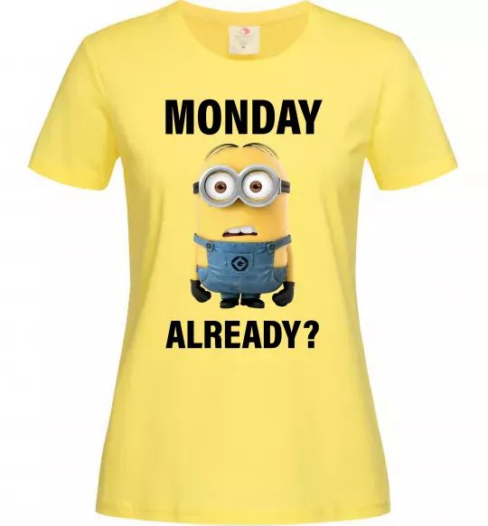 Женская футболка Monday already Лимонный фото