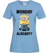 Женская футболка Monday already Голубой фото