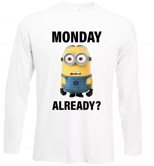 Лонгслив Monday already Белый фото