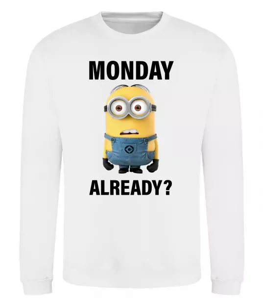 Свитшот Monday already Белый фото