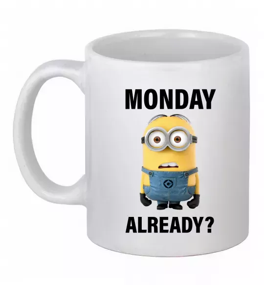 Чашка керамическая Monday already Белый фото