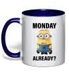 Чашка с цветной ручкой Monday already Глубокий темно-синий фото