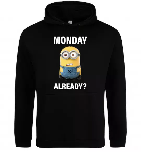 Мужская толстовка (худи) Monday already Черный фото