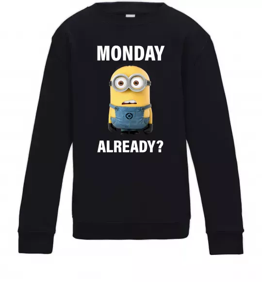 Детский Свитшот Monday already Черный фото