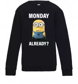 Детский Свитшот Monday already Черный фото