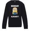Детский Свитшот Monday already Черный фото