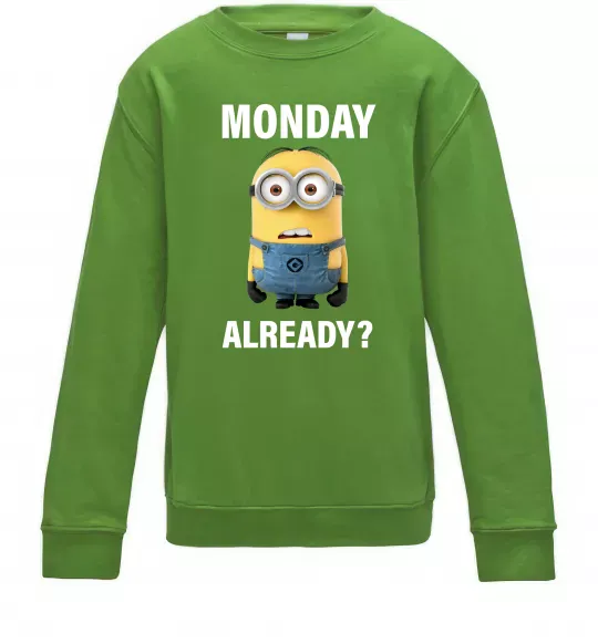 Детский Свитшот Monday already Лаймовый фото