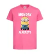 Дитяча футболка Monday already Яскраво-рожевий фото