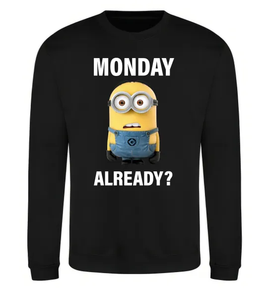 Свитшот Monday already Черный фото
