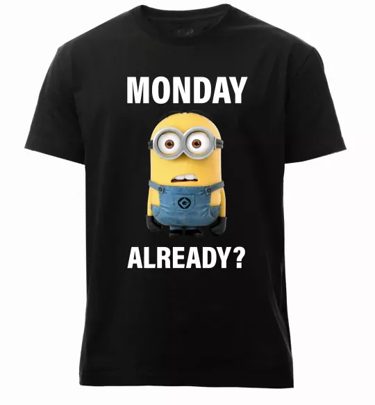 Чоловіча преміум футболка Monday already Чорний фото