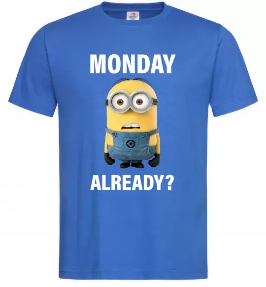 Чоловіча футболка Monday already Яскраво-синій фото