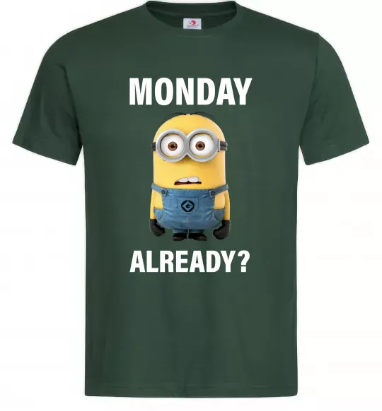 Чоловіча футболка Monday already Темно-зелений фото