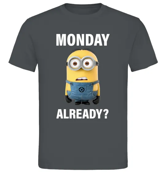 Чоловіча футболка Monday already Графіт фото