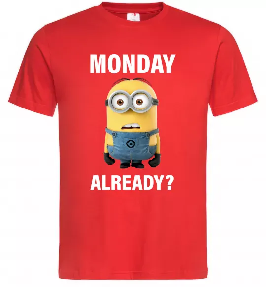 Чоловіча футболка Monday already Червоний фото