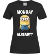 Женская футболка Monday already Черный фото