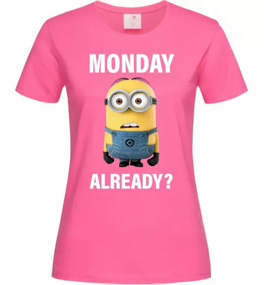 Женская футболка Monday already Ярко-розовый фото