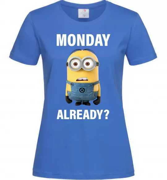 Женская футболка Monday already Ярко-синий фото